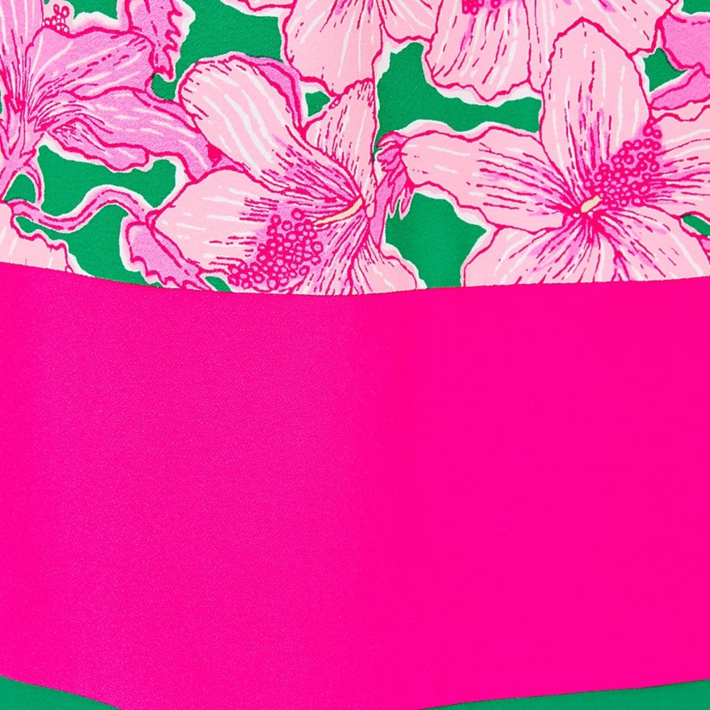 Lilly Pulitzer Leif Maxi Set Hibis Kiss Pink Green Size 8 - Picture 7 of 16